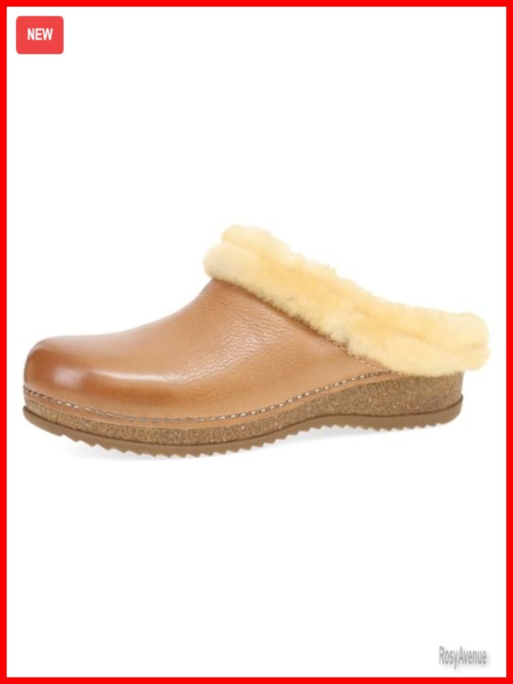 Women's Mule Clog with Shearling Cuff and Sweater-like Lining